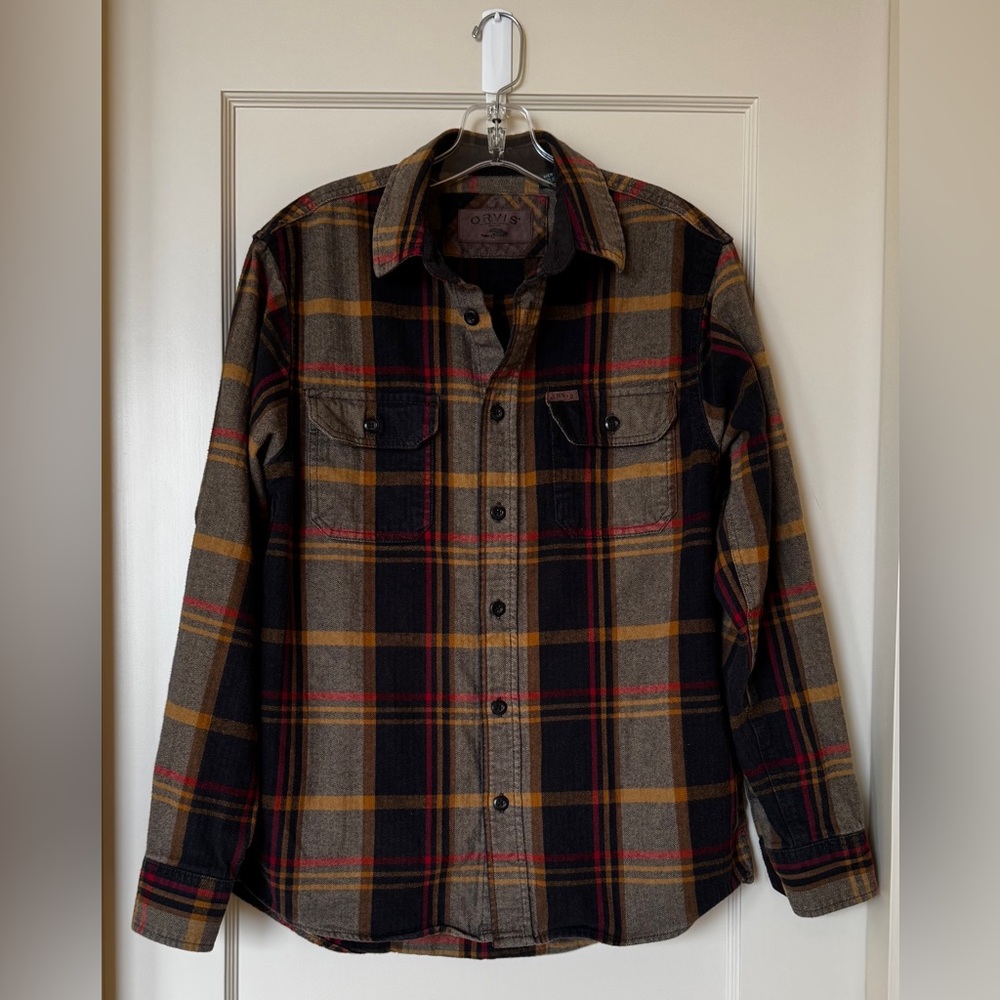 Orvis Flannel Mens heavyweight button down shirt with pockets